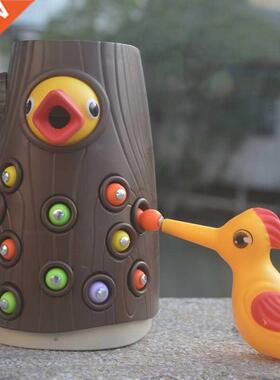 Family Toys Woodpecker Magnetic Catch the Worm Animal Feedin