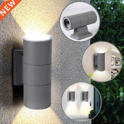 led wall lamp Up And Down Wall Light Scrub Black Grey Outdoo