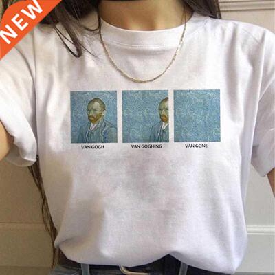 90s Vintage Tshirt Fashion Top Tees Female Vincent Van Gogh