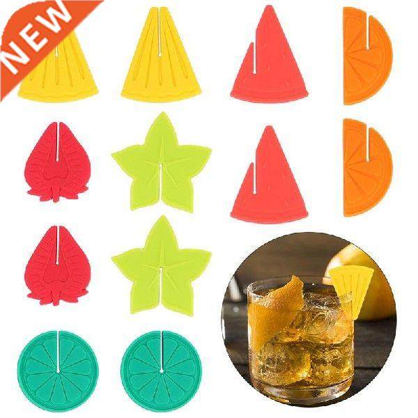 12Pcs Silicone Markers Reusable Drink Markers Fruits图片