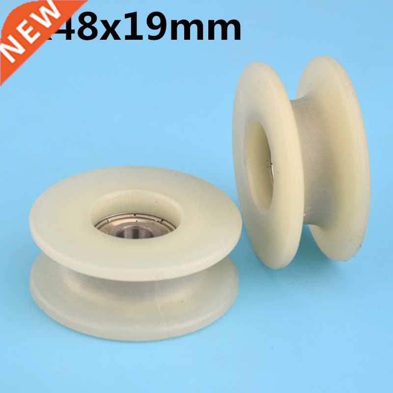 1Pcs 8x48x19 mm U groove Nylon Plastc Wheel Wth Bearngs N