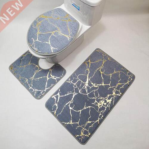 New Flannel Carpet Bathroom Toilet  Set Stripe Printing Ant