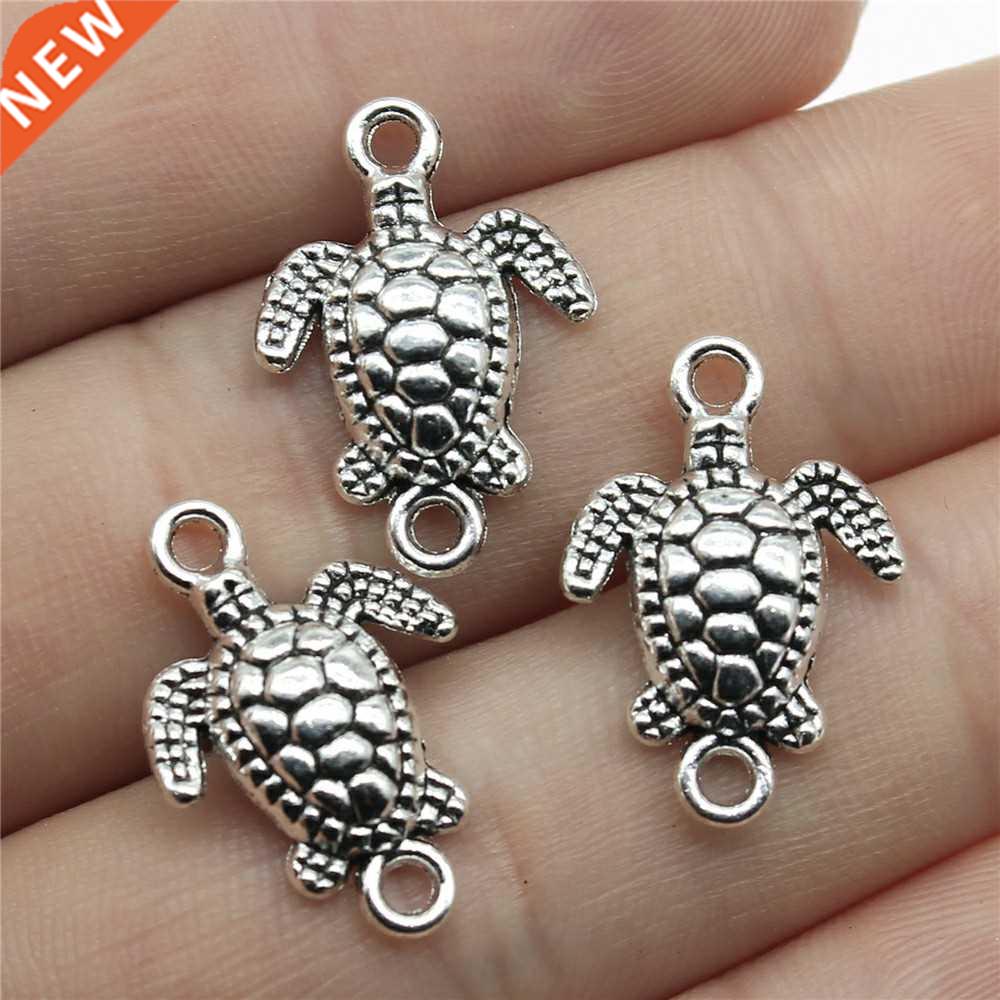 WYSIWYG 10pcs 21x14mm Colors Sea Turtle Connector Charm Tu