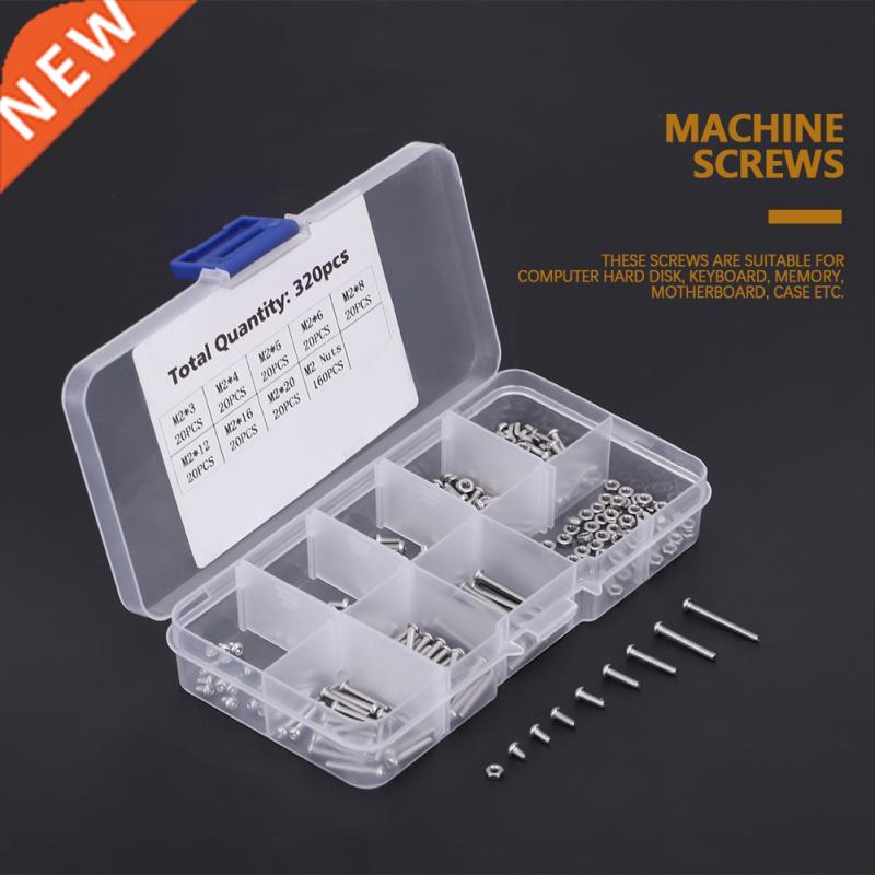 320Pcs/Set M2 Machine Screws Set Stainless Steel Screws &