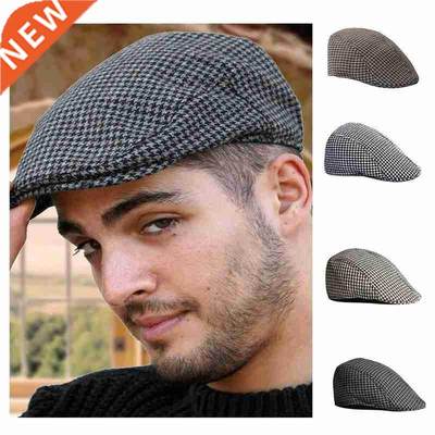 Fashion Herringbone Newsboy Baker Boy Tweed Flat Cap Mens Ga