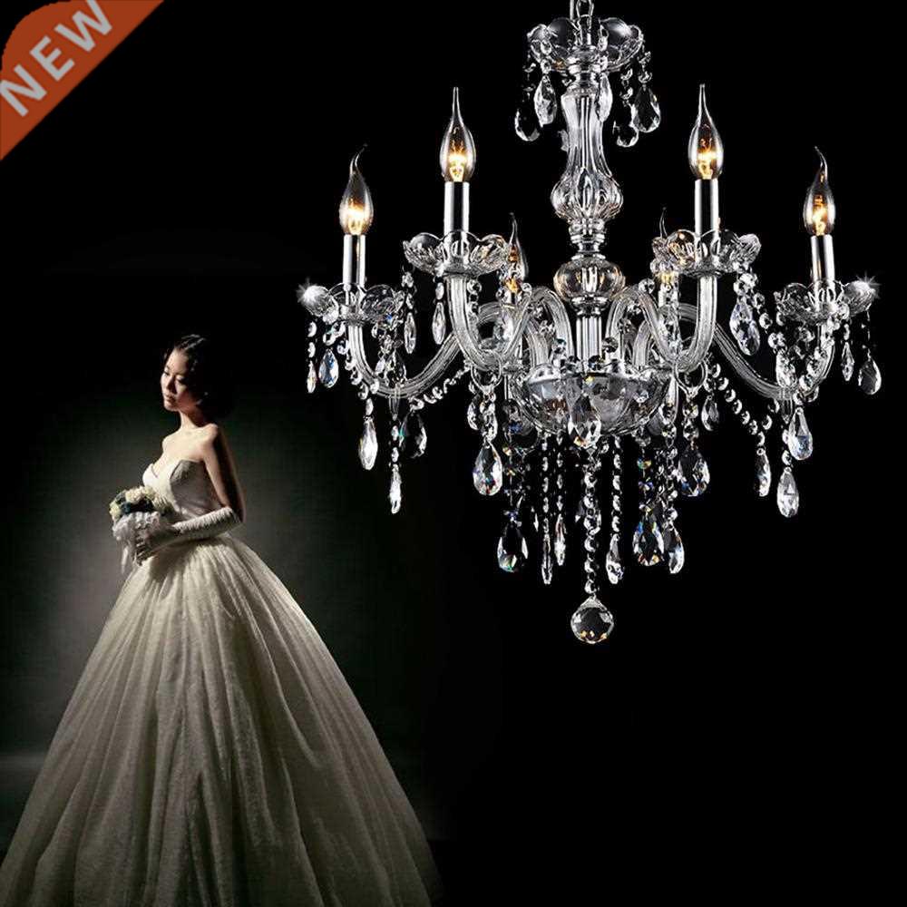 Yonntech Classic 6 Lights Tassels Chandelier 6 arms Crystal