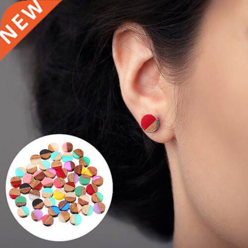 Wood Resin Earring Charms For Pendant Round Blanks Jewelry