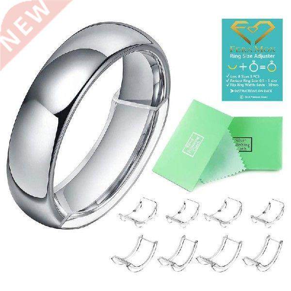 8-piece Set Of Ring Size Adjuster Invisible Transparent