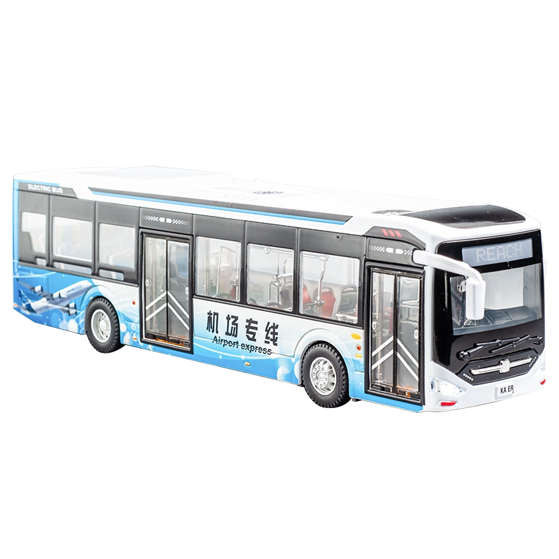 仿真公交车巴士机场专线车模型儿童男孩礼物玩具车大巴合金模型车