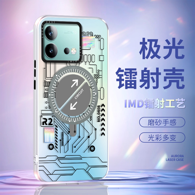 iqooneo8手机壳新款vivo/neo8pro适用neo7高级neo6外壳neo5/3个性5s线条se镭射保护套防摔渐变男女款neo9/Pro