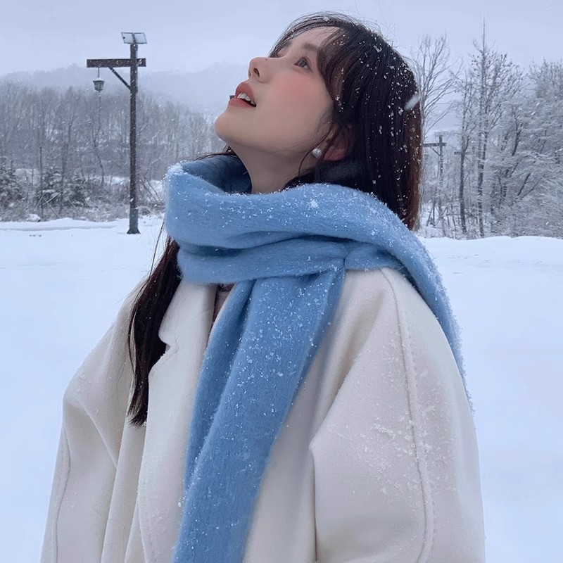 冬季骑车防风保暖加绒加厚围巾