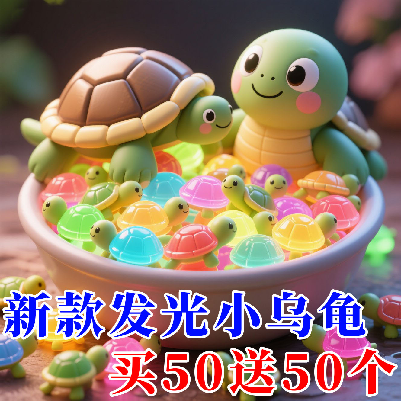 夜光迷你小乌龟发光乌龟对对碰玩具解压神器网红爆款迷你小鼻嘎