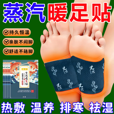艾草自发热暖足贴体寒足底怕冷脚凉热灸保暖驱寒贴艾叶脚底发热贴