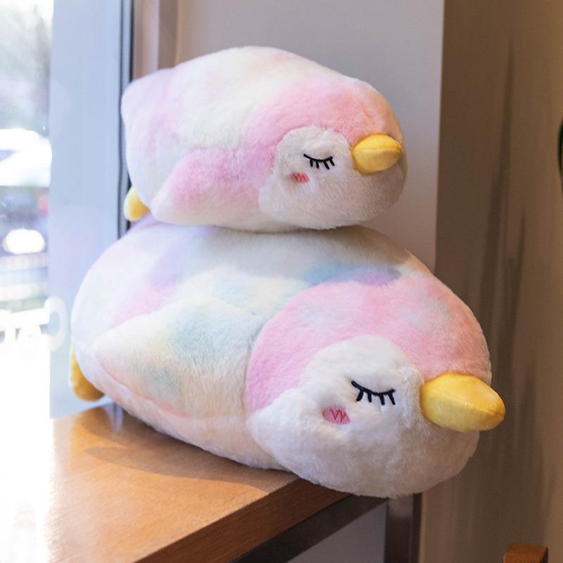 旺旺熊网红新款彩虹企鹅毛绒玩具公仔儿童玩偶可爱动物抱枕抓机娃