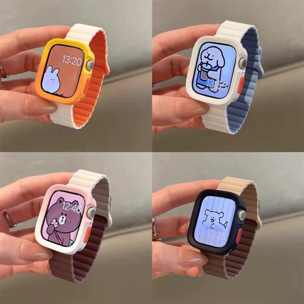适用苹果iwatch10手表表带新款保护壳撞色applewatchs9表带s11se8