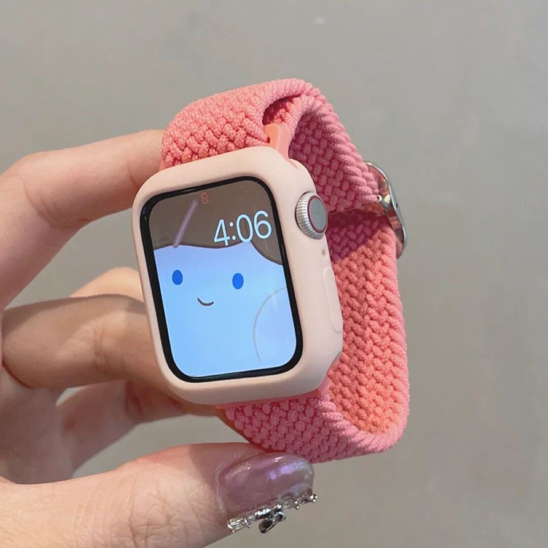 苹果手表s9表带适用Apple Watch45678se编织个性iWatch Ultra表带图片