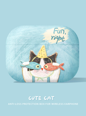 适用airpods4保护壳苹果耳机4代套硅胶ipods可爱airpod蓝色猫咪ins风二代蓝牙盒四代3软壳airpodspro2