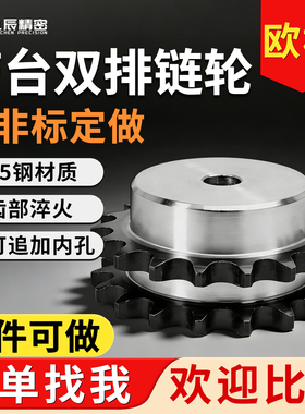 带台双排链轮欧标凸台双排链轮08B 10B 12B 16B 20B非标定制
