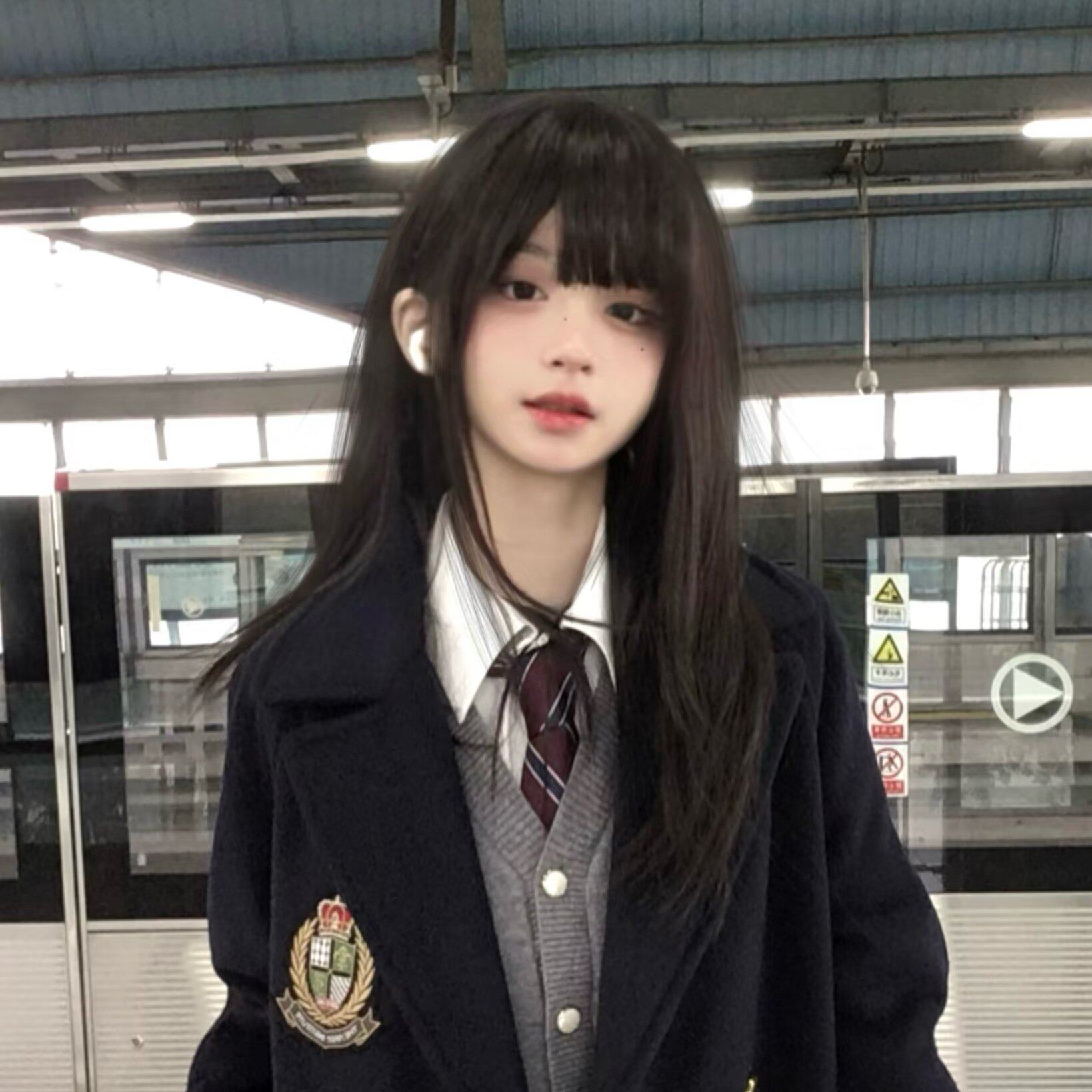 大衣高个子风衣日系学院风中长款毛呢外套女Jk套装纯欲