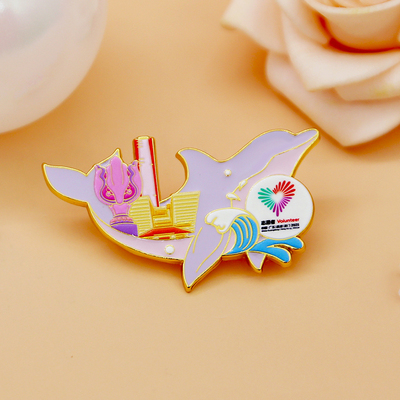 粤港澳城市地标建筑小海豚徽章胸针纪念章别针配饰可爱挂件礼物