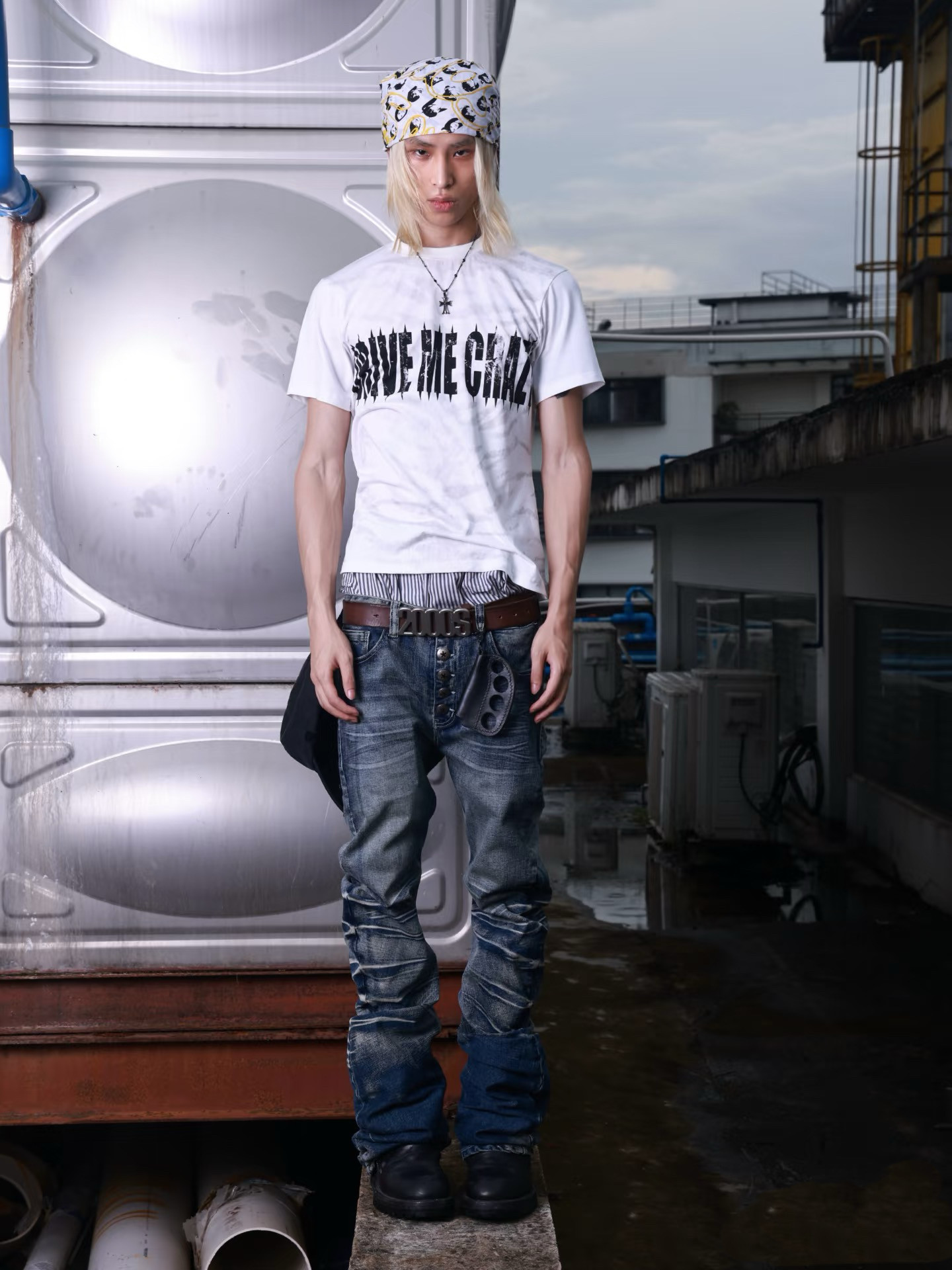 Noemosen*【Original Release】Ice Blue Cracked Washed Three 