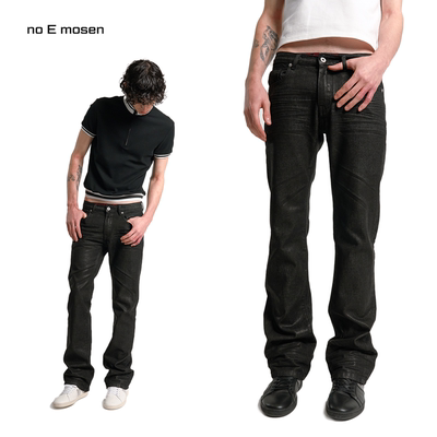 （noE）Wax蜡染涂层微喇牛仔裤