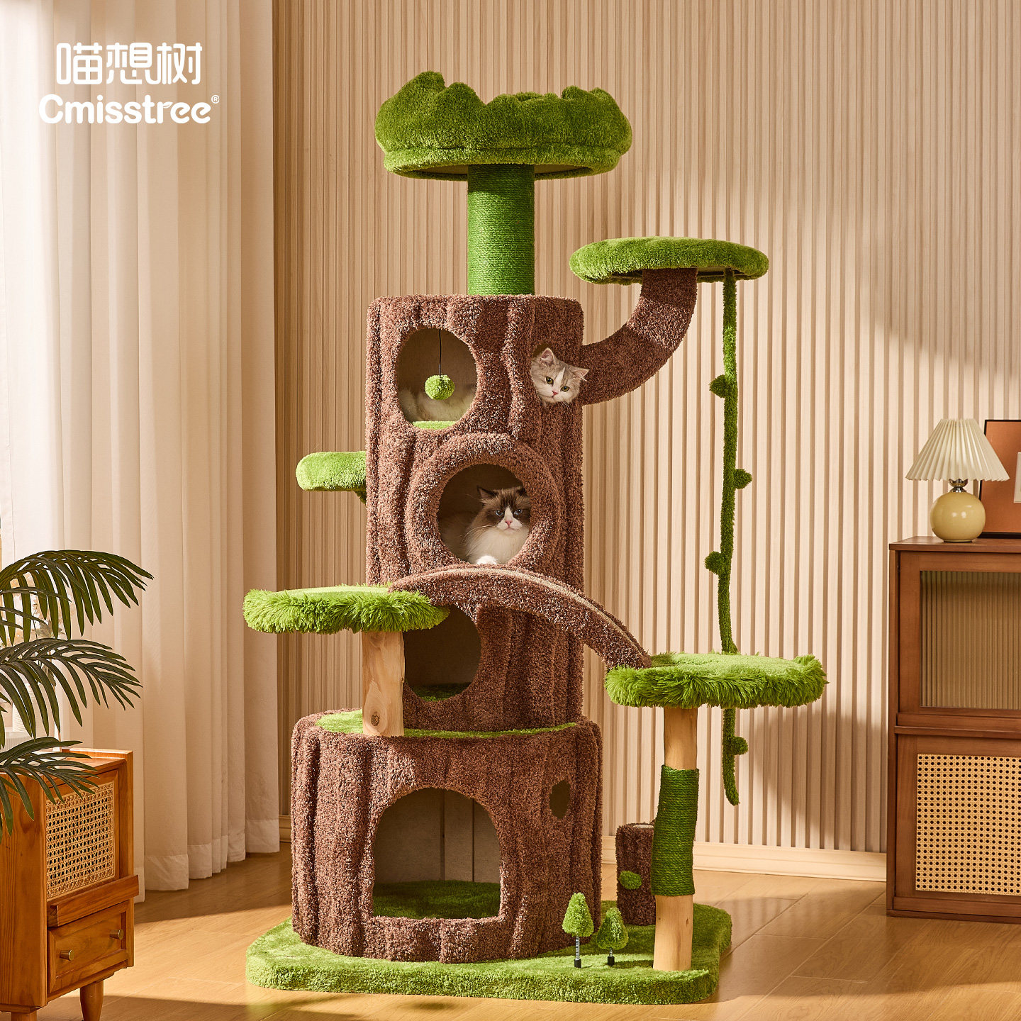 喵想树丛林拱桥猫爬架小户型不占地家用大猫专用猫架猫窝猫树一体图片