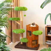 喵想树猫爬架大型猫树跳台一体实木猫架子别墅保暖猫窝不占地树洞