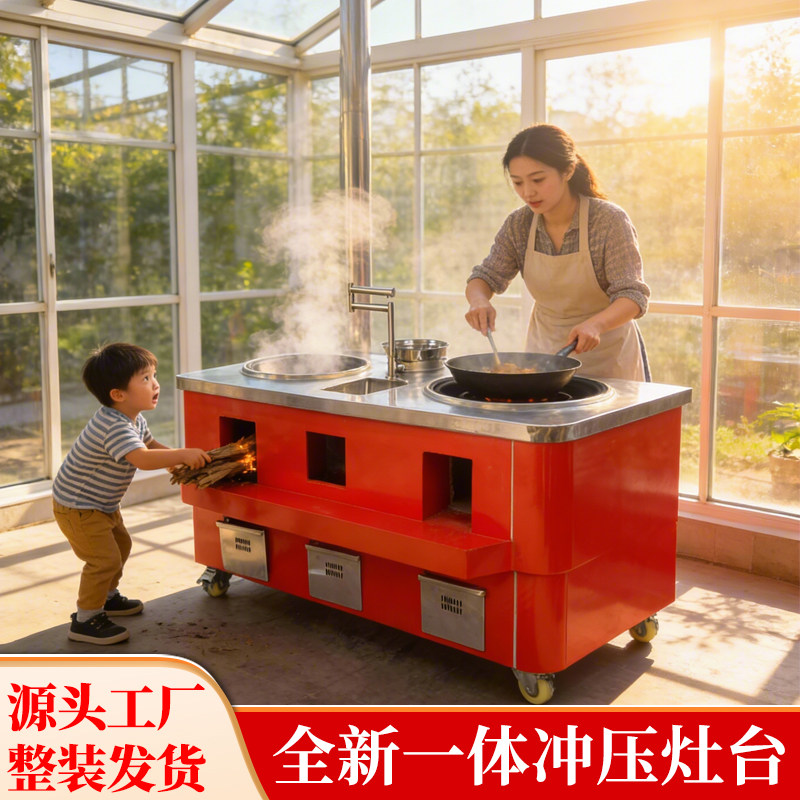 旺柴新款双锅柴火灶304不锈钢户外无烟移动农村家用土灶大锅台,户外/登山/野营/旅行用品,野餐炉具/焚火架,淘宝优惠券,粉丝福利购,淘宝优惠卷