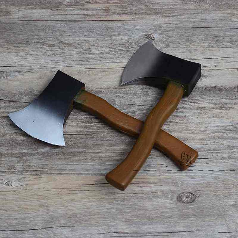 光头强斧头玩具儿童塑料假大斧头仿真伐木表演道具武器小斧头斧