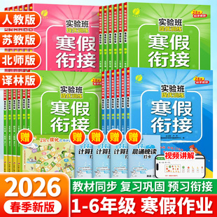 2026新版实验班寒假衔接小学提优训练寒假作业一本通一年级二年级三四五六年级上册下册语文数学英语人教版北师苏教预复习每日一练