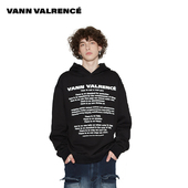 百搭粉色字母标语印花宽松情侣款 VANN VALRENCE明星同款 连帽卫衣