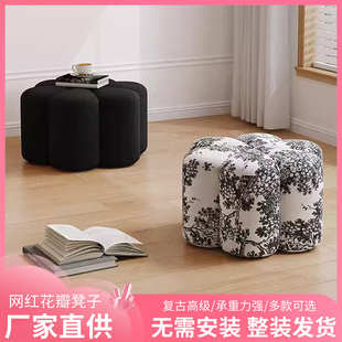 中古风实木小凳子家用矮凳高级感2025新款入户门口换鞋凳结实耐用