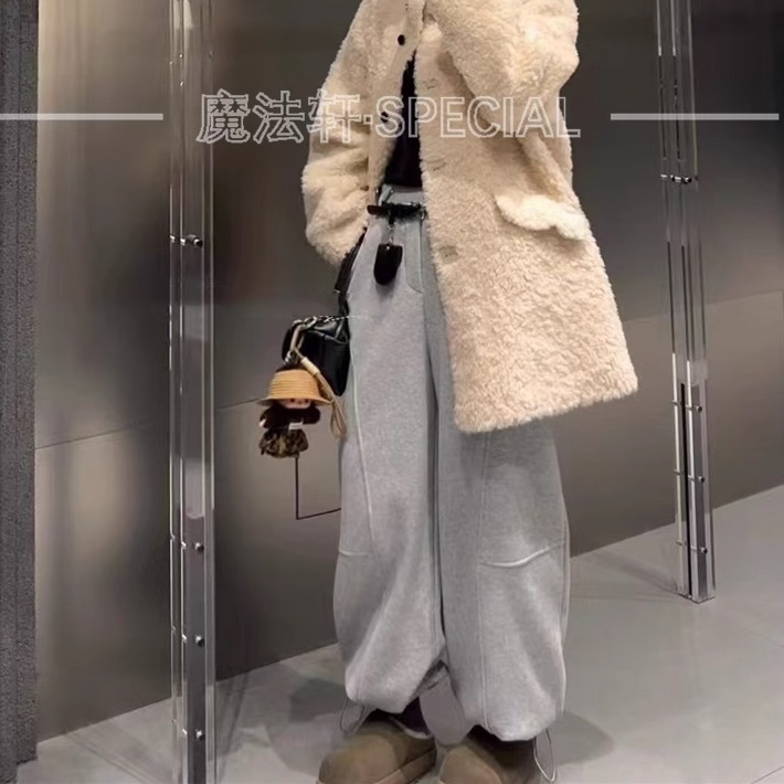 抽绳束脚卫裤休闲裤女冬季