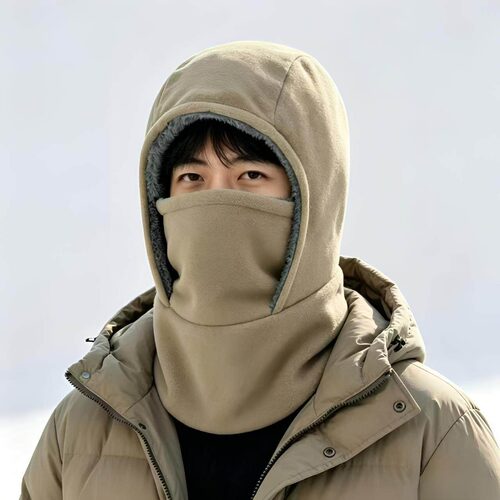 秋冬保暖套头帽骑行加绒加厚男女款一体式棉帽围脖户外防风面罩