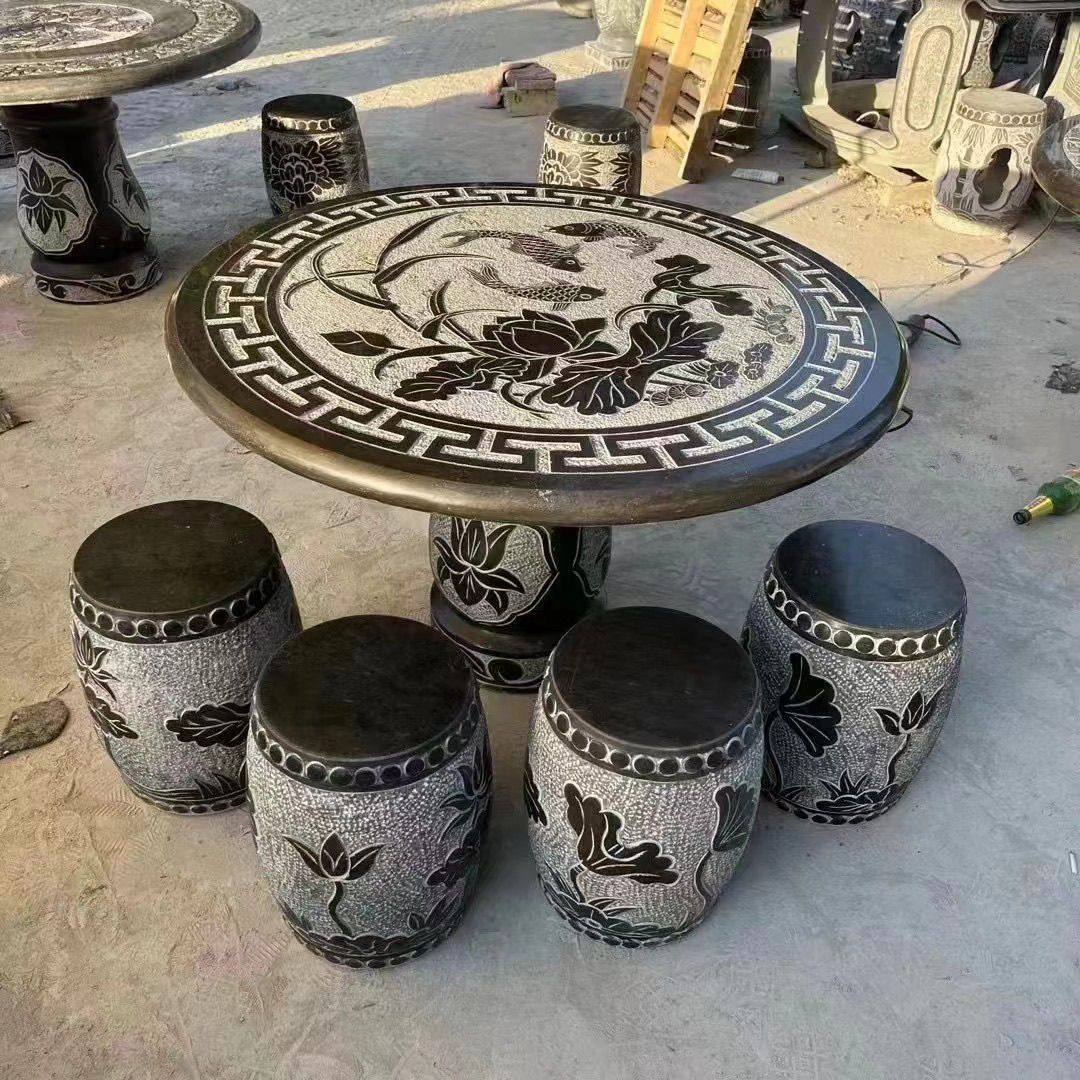 青石石雕石桌石凳庭院花园室外石桌子椅青石石桌圆桌子家用户外,家居饰品,石雕,淘宝优惠券,粉丝福利购,淘宝优惠卷