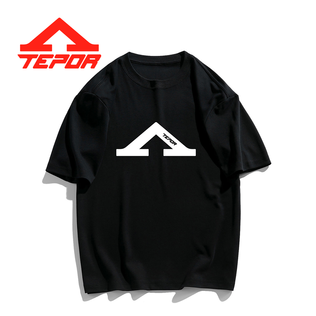TEPOR天跑2025夏季新款高端休闲男装潮牌潮流短袖TPU7702DT16