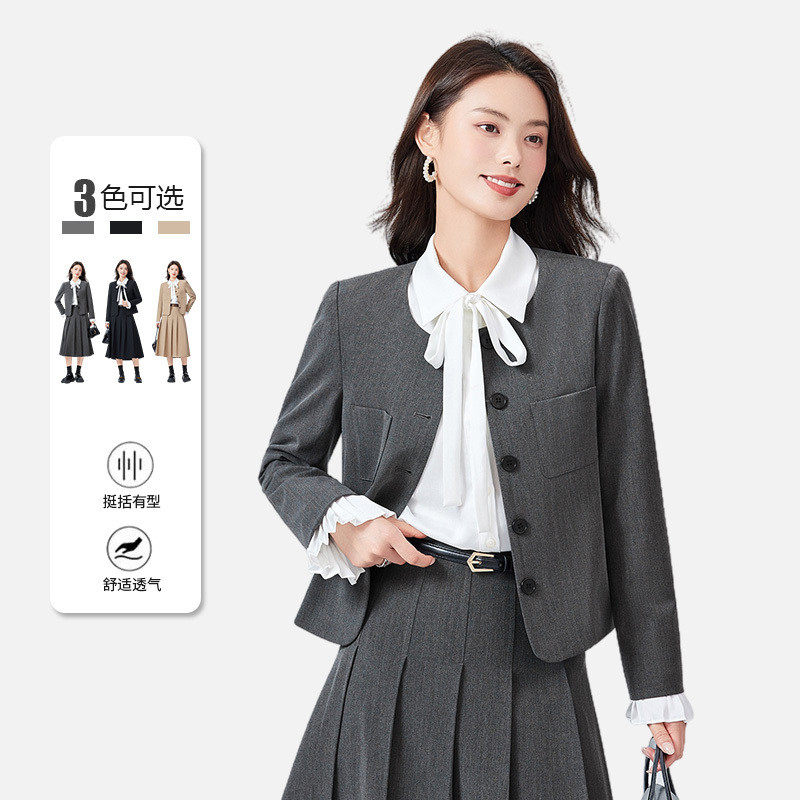 西装正装女套装裙面试穿搭小个子大尺码女士职业装西服外套2026新