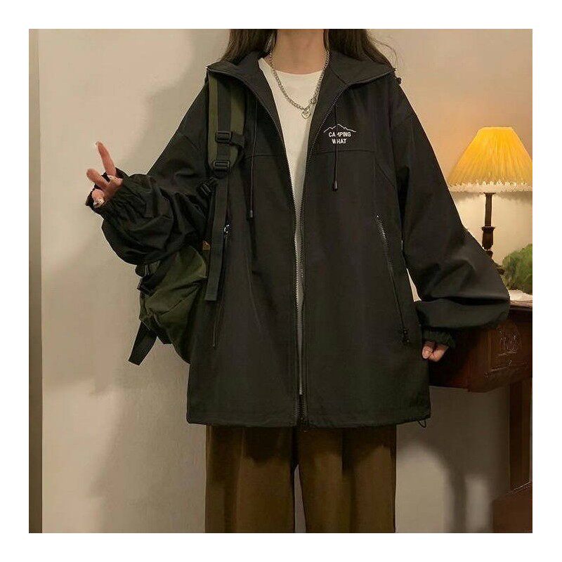 黑色冲锋衣外套女春夏款