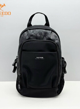 SEOSEOO九州袋鼠男包正品2025新款小众迷彩布男士斜挎包胸包69172