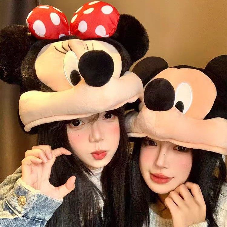 米妮米奇立体帽趴趴帽子拍照旅游拍照情侣可爱卡通大头套帽子