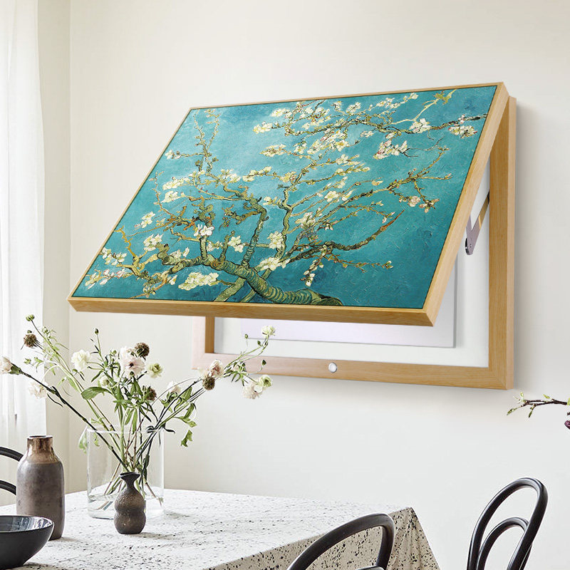 网红梵高名画电表箱装饰画杏花星空配电箱遮挡画电闸开关盒翻盖墙