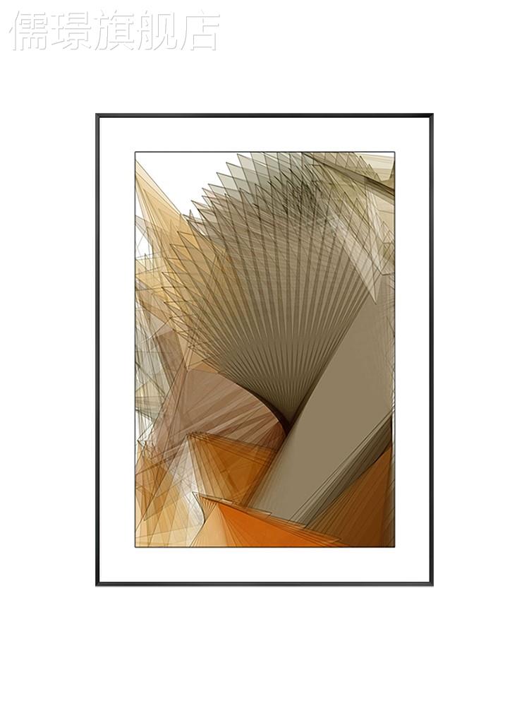 网红几何现代简厅约创意个性抽客挂象画玄关装饰画竖版北欧卧室壁图片