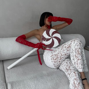 sexy and hot ins性感辣妹纱网微喇裤 tulle style girl pants Ins