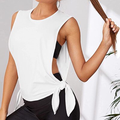 女士宽松瑜伽罩衫健身无袖上衣