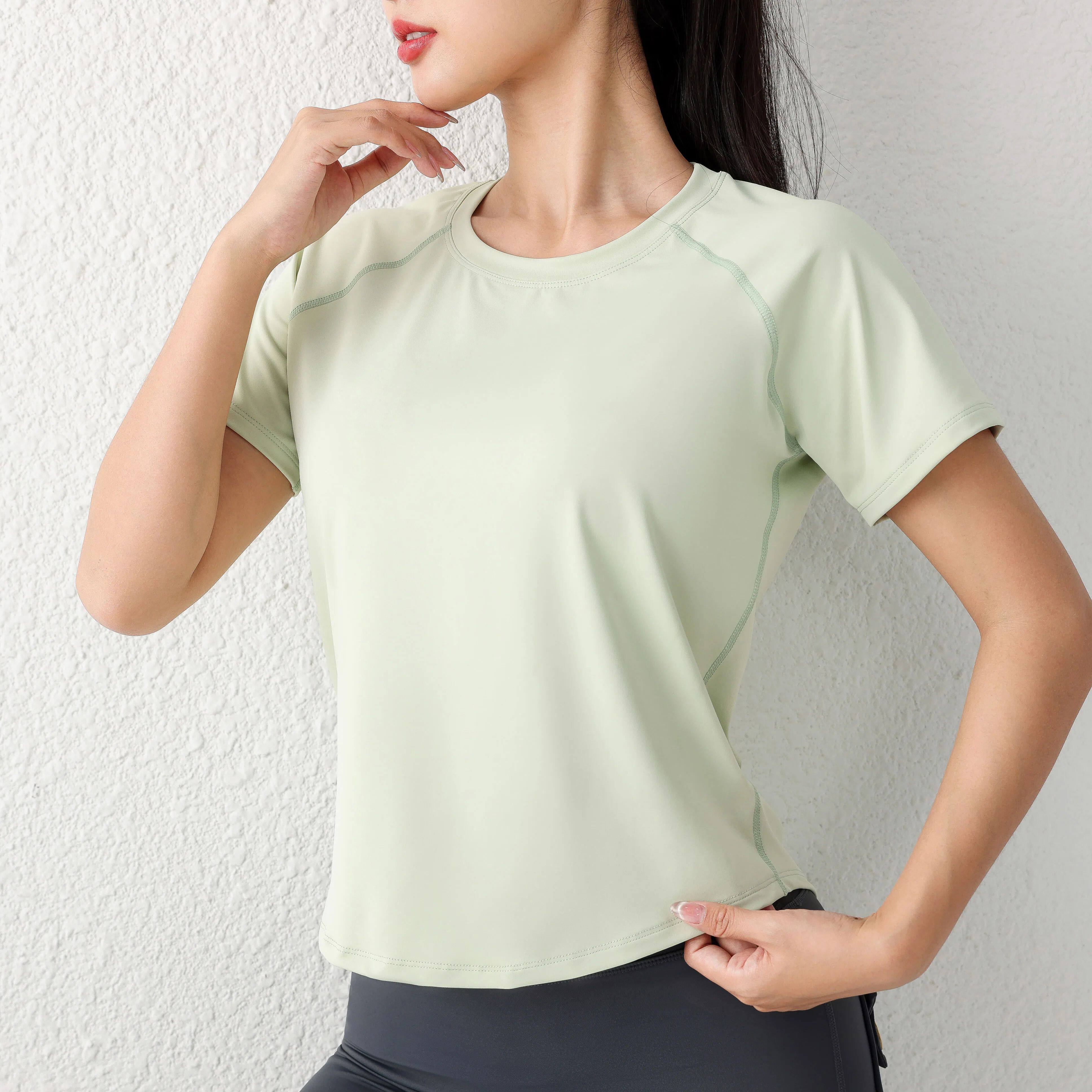 夏款网纱宽松运动瑜伽 T恤上衣Women Mesh Sports Top Summer Tee