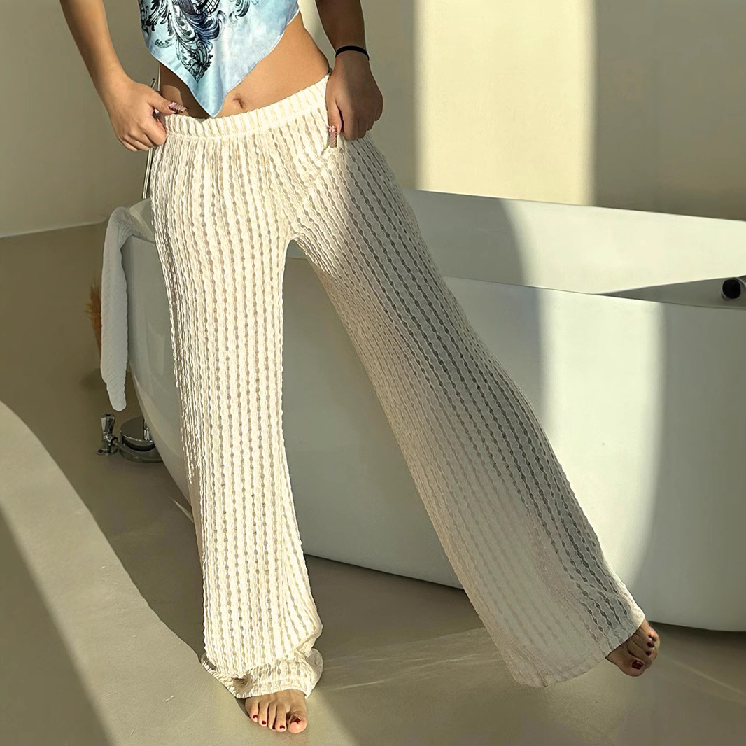 海滩度假休闲针织长裤