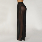 see 性感透视网纱阔腿长裤 through wide Sexy pants tulle leg 女