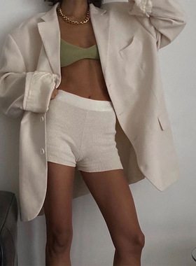 Flat corner fitness home base shorts女士平角健身居家打底短裤