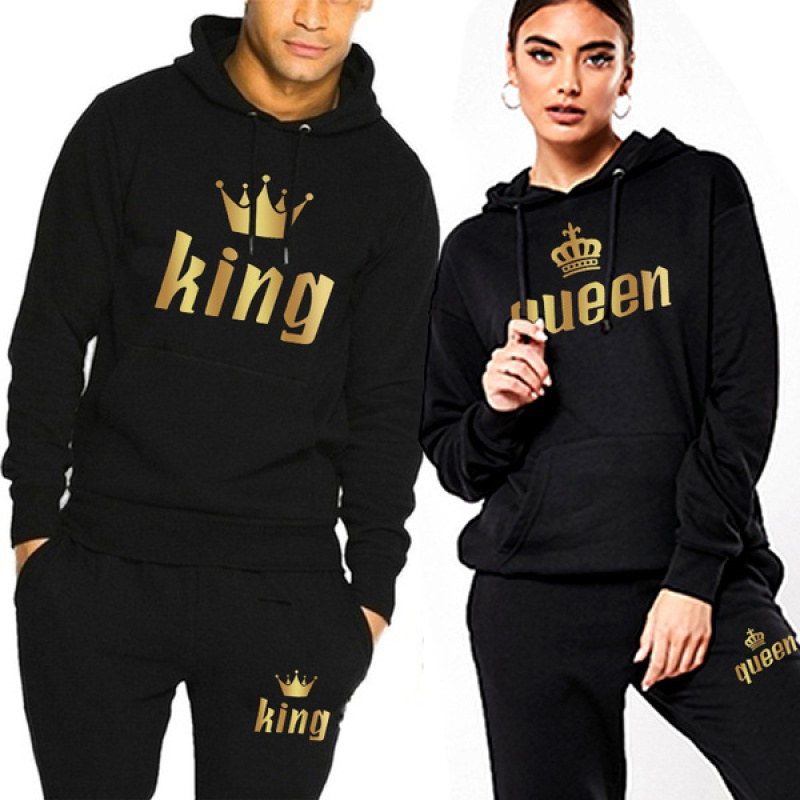 Long-sleeved hoodie set for couples情侣款长袖连帽衫长裤 套装